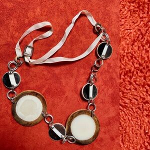 VINTAGE MCM Mid Century Modern DISC Chain BELT One-Size As-Is